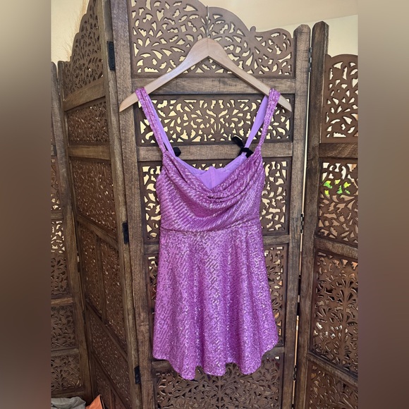 NEW NWT FOR LOVE AND LEMONS Candice Pink Sequin Bow Mini Dress - Picture 2 of 4